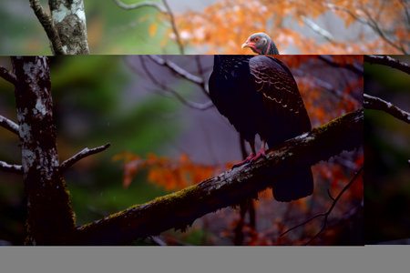 Captivating Encounter: Majestic Wild Turkey Perched in the Great Smoky Mountains National Parkの素材
