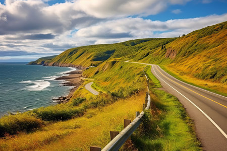 The Breathtaking Coastal Journey: Exploring Nova Scotia's Windy Road on the Cabot Trailの素材