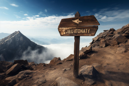 Majestic Landmark of Nature: Capturing the Enigmatic Sign etched on a Towering Mountainの素材