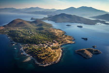 Enchanting Beauty: A Bird's-Eye View of Bozburun District, MuÄla, and the Majestic Aegean Sea Coastの素材