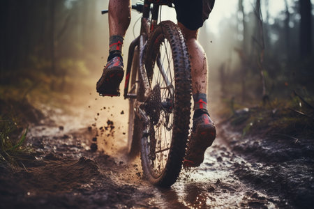 Conquering Nature's Challenges: Behold the Gritty Champion of the Cross-Country Cyclingの素材