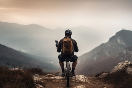 Cycling and Photography Converge: Bicyclist Captures Breathtaking Misty Hills with Smartphoneの素材