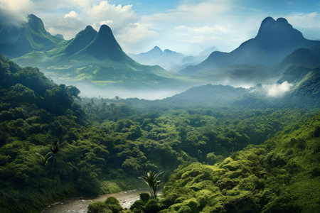 Enchanting Rainforest Mountains near Rio de Janeiro: A Breathtaking Green Oasisの素材