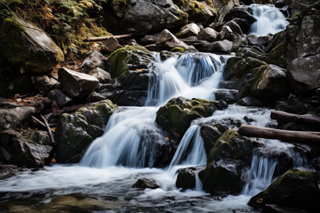 Harmony Unveiled: Enchanting Cascading Falls Embracing Nature's Symphony in Springの素材