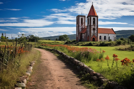 The Majestic Church Along the Scenic Route: Discovering the Enchanting Topaga in Boyaca, Colombiaの素材