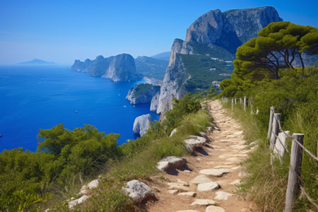Captivating Capri: Exploring the Serene Marriage of Mountains and Seaの素材