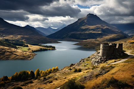Bubal Reservoir: Serene Waters of the Aragonese Pyrenees in Huesca, Spainの素材