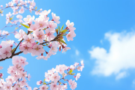 Exploring the Enchanting Cherry Blossoms against the Tranquil Blue Skies of Thailandの素材