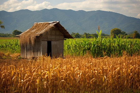 Immersed in Nature: Exploring the Enchanting Corn Fields and Hut of Pa Pong Pieng in MaeChaem, ChiangMai, Thailandの素材