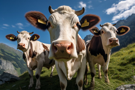 Majestic Grazers: The Enchanting Cows of the Austrian Mountainsの素材
