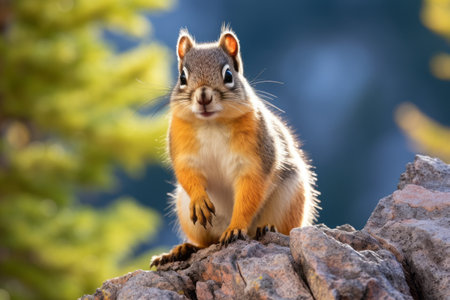 Exploring the Majestic Golden Mantled Squirrel: A Glimpse into Rocky Mountain National Park, Coloradoの素材