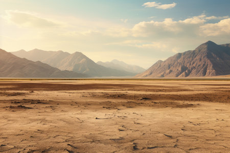 Endless Beauty: Capturing the Serene Empty Ground and Majestic Mountain Rangeの素材