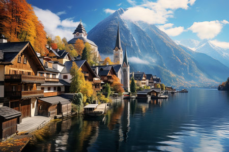 Harmonious Coexistence: Examining Nature and People in Hallstattの素材