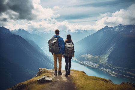 Finding Peak Happiness: The Joyful Journey of a Hiking Coupleの素材