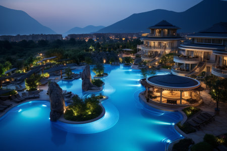 Serene Summer Evenings: Majestic Pool Reflections at Goynuk, Turkeyの素材