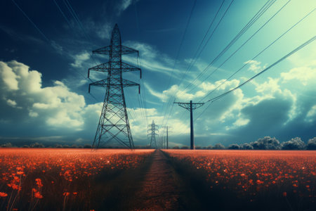 Power Above: Unveiling the High Voltage Electric Tower Lineの素材