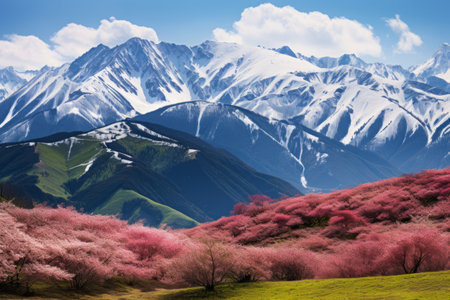 Breathtaking Beauty of Tateyama in full Bloom: Exploring the Enchanting Japanese Alps in Springの素材