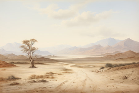 Awe-inspiring Landscape of the Klein Mountains amidst a Serene Flat Plainの素材