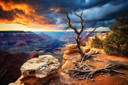 Majestic Duk on a Rock: Discovering Grand Canyon's Breathtaking Beauty in Arizonaの素材