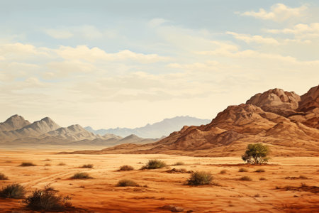 Journey Through the Majestic Desert Mountains: Exploring the Dry and Arid Landscapesの素材