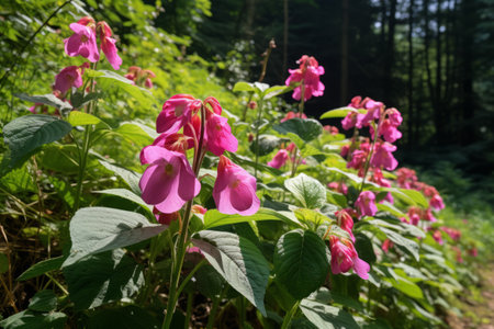 The Invasive Spread of Himalayan Balsam Along North Devon's Coastal Region in England, UKの素材