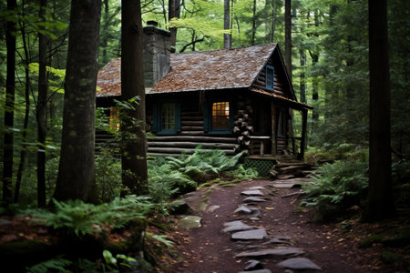 Escaping to Serenity: Discover the Enchantment of a Log Mountain Cabin Hidden Deep in the Woodsの素材