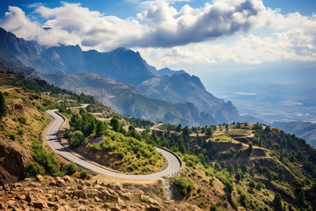 A Breathtaking Journey along Turkey's Enchanting Mountain Road: Discover the Scenic Beauty of Antalya's Suburban Countrysideの素材