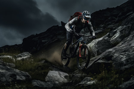 Conquering the Summit: A Mountain Biker's Uphill Adventure (Edited Edition)の素材