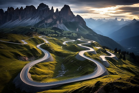 Passo Giau: A Breathtaking Journey through the Winding Roads of the Dolomites Alps in Trentino-Alto Adige, Italyの素材