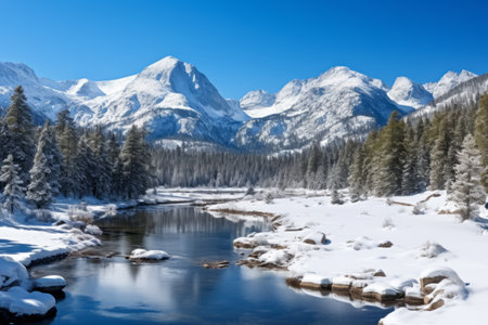 Captivating Winter Wonderland: Exploring the Enchanting Rocky Mountains in Rocky Mountain National Parkの素材