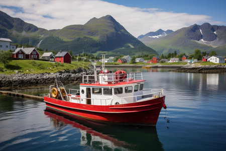 A Seafaring Adventure: Exploring Norway's Coastal Villages by Passenger Boatの素材