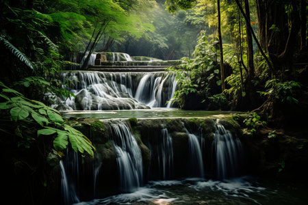 Exploring the Enchanting Beauty of Huay Mae Kamin Waterfall in Thailandの素材