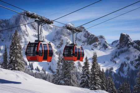 Scenic Ski Lift Experience at Alta Ski Resort: West's Premier Snow Destination in Utahの素材