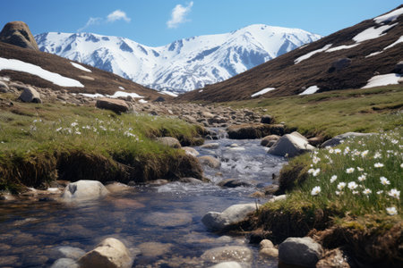 Spring Signals the Melting Snow of Turkish Mountainsの素材