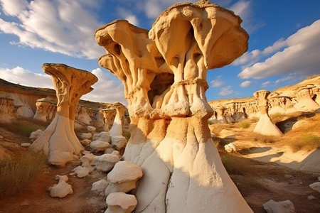 Fungal Marvels: Exploring Stunning Sandstone Formations in Pasabag Valley, Cappadociaの素材