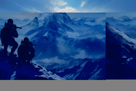 Vigilant Marksmen: Observing the Mountain Terrain with Binocularsの素材