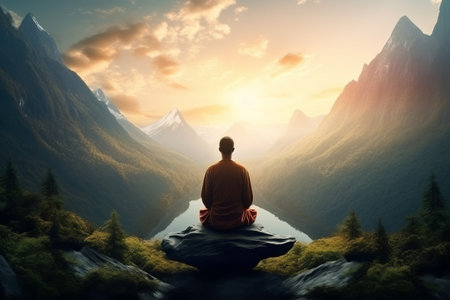 Mountain Serenity: Finding Peace through Yoga and Meditationの素材