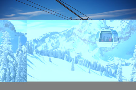 The Majestic Ski Lift of Alta Ski Resort, Embracing the Powder Paradise of Utahの素材