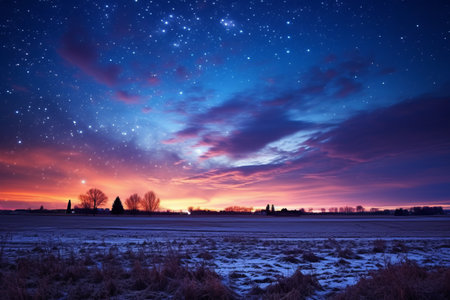 The Mesmerizing Beauty of Twilight: A Harmony of Radiant Sky Colorsの素材