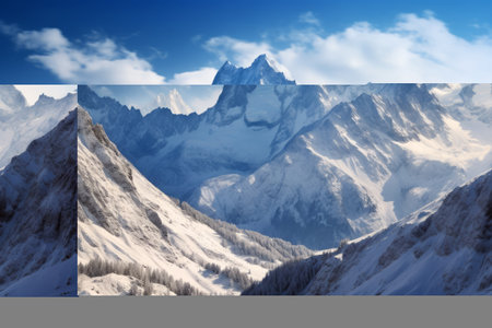 Captivating Beauty: Snowy Peaks in the French Alpsの素材
