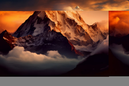 Clouds Dancing Above Majestic Mountains: Embracing the Serene Beauty of Natureの素材