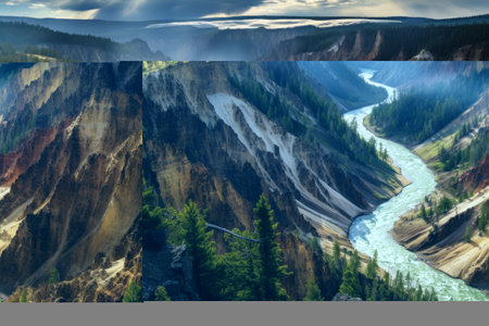 The Majestic Journey: Discovering the River Down Yellowstone's Grand Canyonの素材