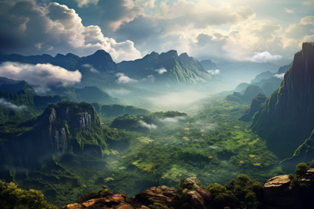 Scenic Overlook: The Breathtaking View from Gunung Pundakの素材
