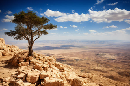 Nebo's Majestic Vantage: Gazing upon the Jordanian Desertの素材