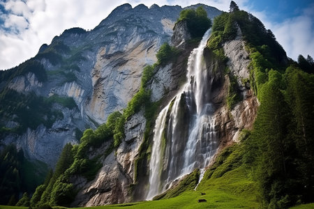 Beauty Unveiled: Exploring the Enchanting Velvet Mountain Waterfall in the Austrian Alpsの素材