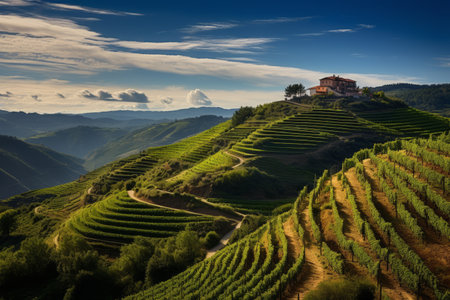 Serene Splendor: Exploring Portugal's Majestic Vineyard on the Hillsの素材