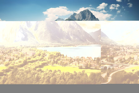 Majestic Peaks: The Breathtaking Mountain Range near Leccoの素材