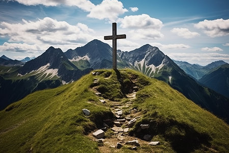 Summertime Serenity: Exploring the Majestic Wiedersbergerhorn Mountain Summit in Tirol, Austriaの素材