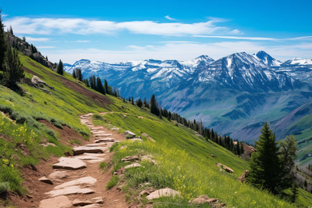 Captivating Views: Exploring the Pristine Wasatch Mountain Landscape on the Primrose Overlook Horse Spring Hiking Trailの素材