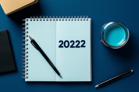 Achieving Dreams: Unveiling Goals 2022 on a Motivating Blue Backgroundの素材